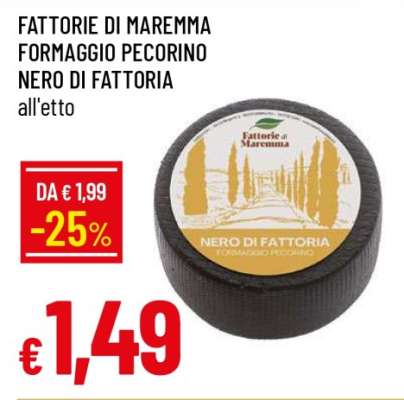 FATTORIE DI MAREMMA FORMAGGIO PECORINO NERO DI FATTORIA