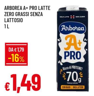 ARBOREA A+ PRO LATTE ZERO GRASSI SENZA LATTOSIO 1 L