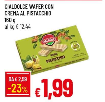 CIALDOLCE WAFER CON CREMA AL PISTACCHIO