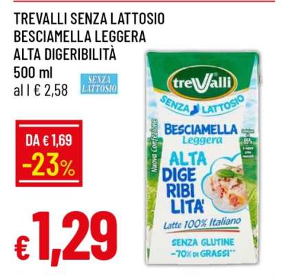 Trevalli Senza Lattosio Besciamella Leggera Alta Digeribilità