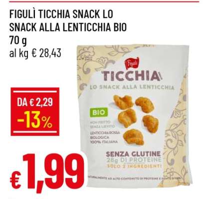 FIGULÌ TICCHIA SNACK LO SNACK ALLA LENTICCHIA BIO