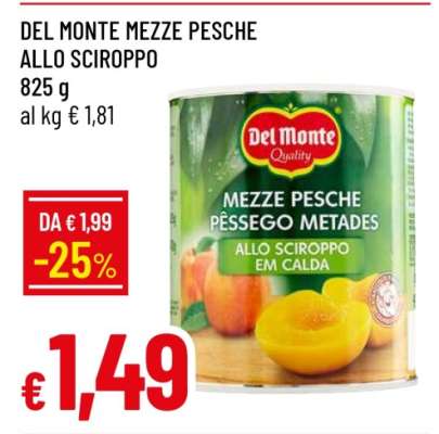 DEL MONTE MEZZE PESCHE ALLO SCIROPPO