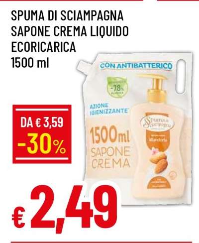 SPUMA DI SCIAMPAGNA SAPONE CREMA LIQUIDO ECORICARICA
