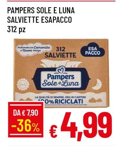 PAMPERS SOLE E LUNA SALVIETTE ESAPACCO