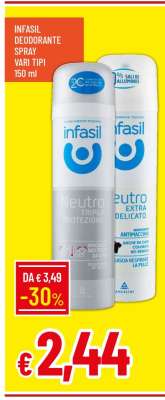 INFASIL DEODORANTE SPRAY VARI TIPI