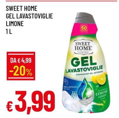 SWEET HOME GEL LAVASTOVIGLIE LIMONE 1 L
