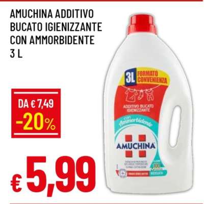 AMUCHINA ADDITIVO BUCATO IGIENIZZANTE CON AMMORBIDENTE 3 L