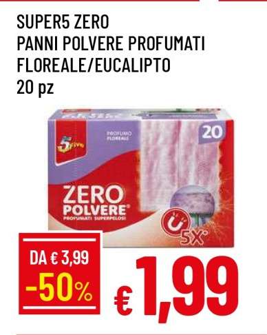SUPER5 ZERO PANNI POLVERE PROFUMATI FLOREALE/EUCALIPTO