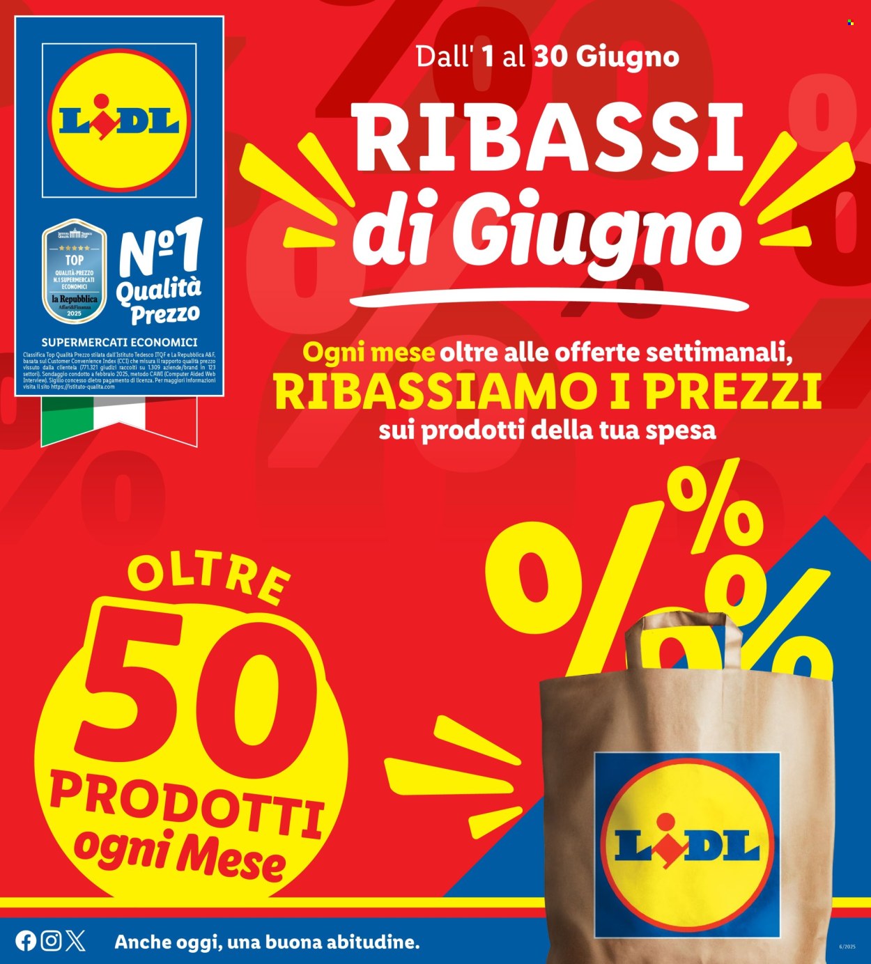 Volantino Lidl - 1/6/2025 - 30/6/2025. Pagina 1