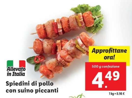 Spiedini di pollo con suino piccanti