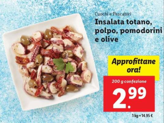 Insalata totano, polpo, pomodorini e olive