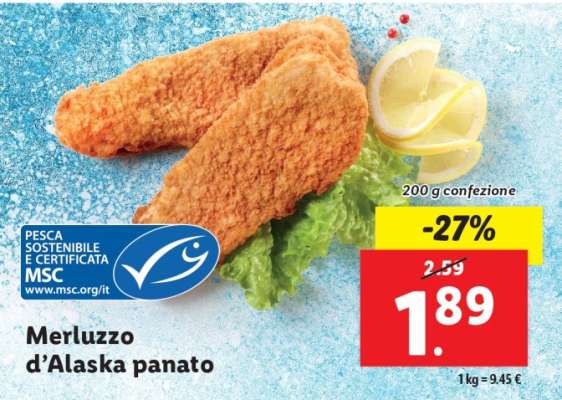 Merluzzo d'Alaska panato