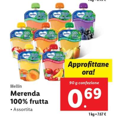 Mellin Merenda 100% frutta