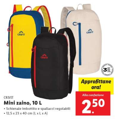 CRIVIT Mini zaino, 10 L