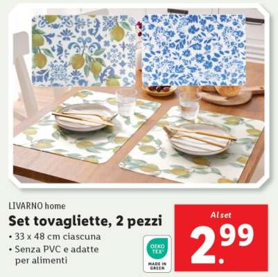 Set tovagliette, 2 pezzi