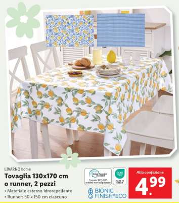 LIVARNO home Tovaglia 130x170 cm o runner, 2 pezzi