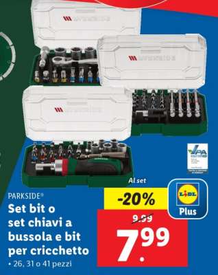 PARKSIDE® Set bit o set chiavi a bussola e bit per cricchetto