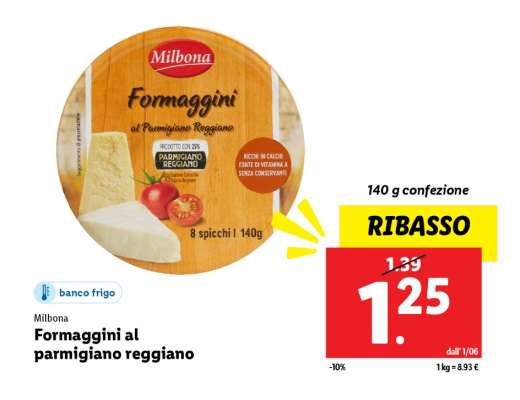 Milbona Formaggini al parmigiano reggiano