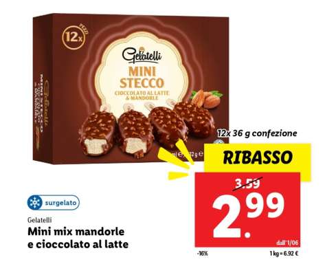 Gelatelli Mini mix mandorle e cioccolato al latte