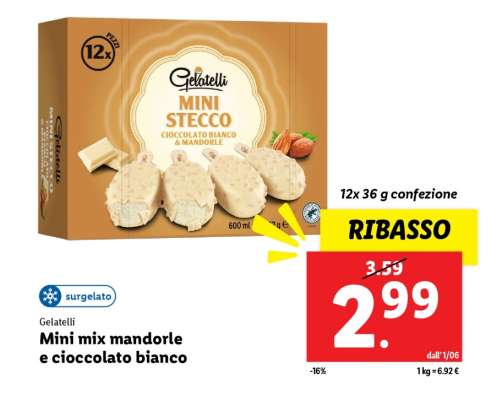 Gelatelli Mini mix mandorle e cioccolato bianco