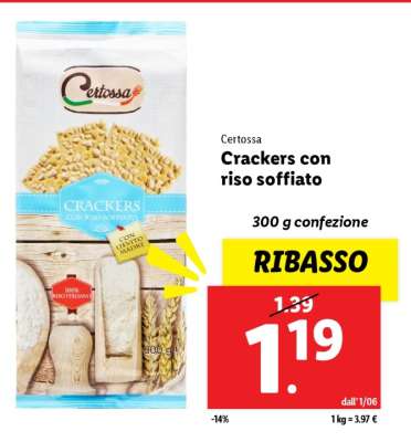 Certossa Crackers con riso soffiato