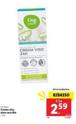 Cien Nature Crema viso aloe vera Bio