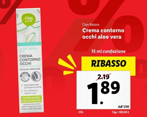 Cien Nature Crema contorno occhi aloe vera