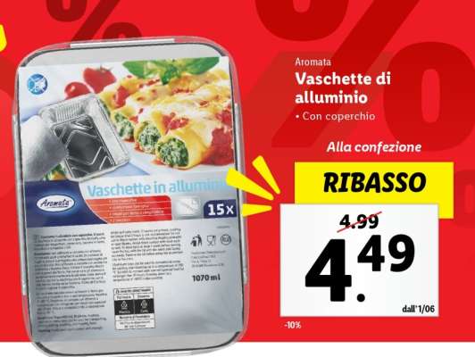Vaschette di alluminio