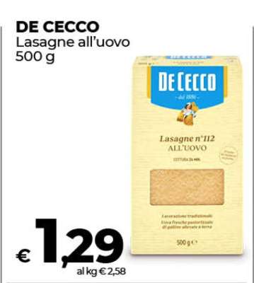 DE CECCO Lasagne all’uovo