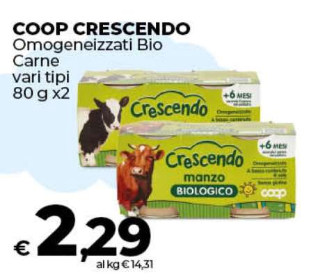 COOP CRESCENDO Omogeneizzati Bio Carne