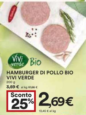 HAMBURGER DI POLLO BIO VIVI VERDE