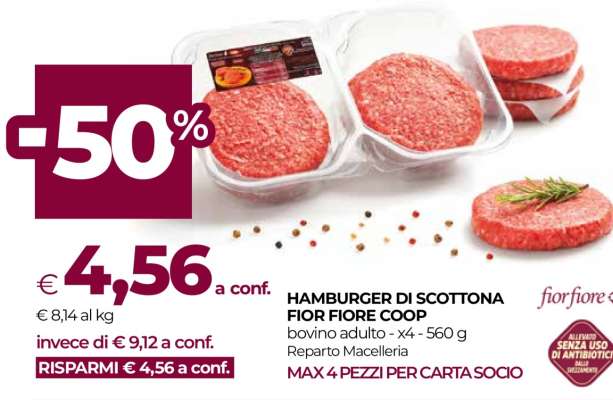 HAMBURGER DI SCOTTONA FIOR FIORE COOP