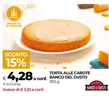 TORTA ALLE CAROTE BANCO DEL GUSTO