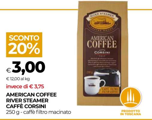 American Coffee River Steamer Caffè Corsini