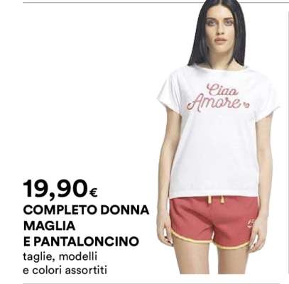 COMPLETO DONNA MAGLIA E PANTALONCINO