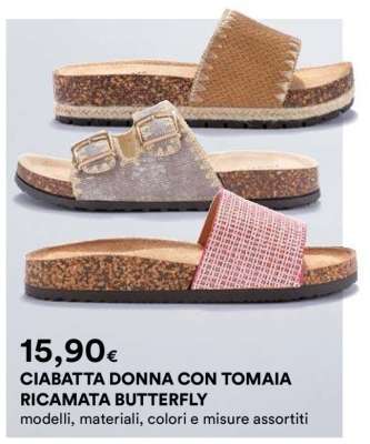 CIABATTA DONNA CON TOMAIA RICAMATA BUTTERFLY