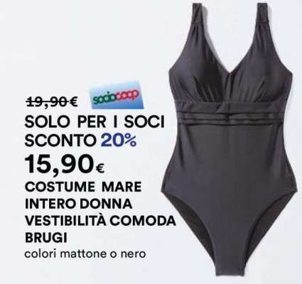 COSTUME MARE INTERO DONNA VESTIBILITÀ COMODA BRUGI
