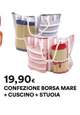 CONFEZIONE BORSA MARE + CUSCINO + STUOIA