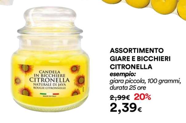 ASSORTIMENTO GIARE E BICCHIERI CITRONELLA