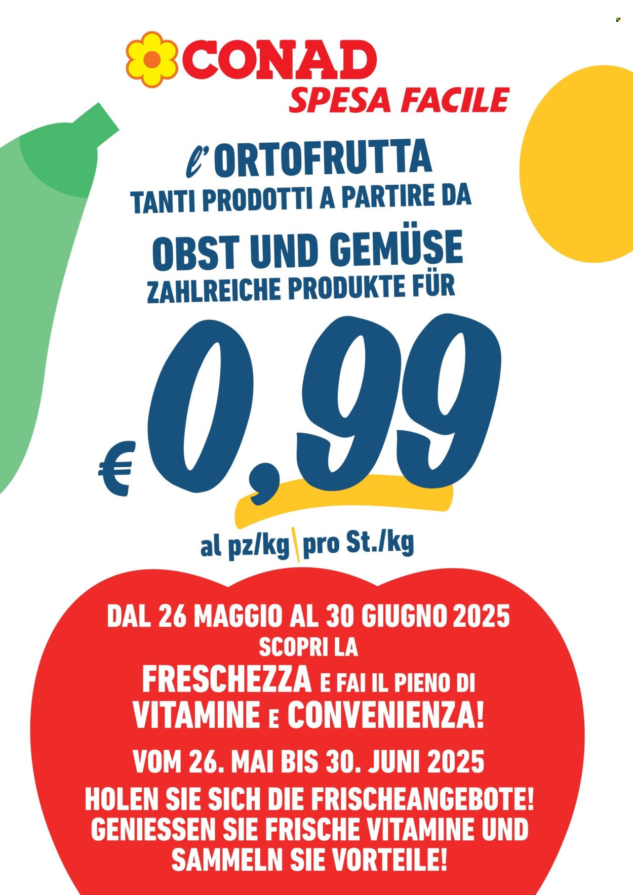 Volantino Spesa Facile Conad - 26/5/2025 - 30/6/2025. Pagina 1