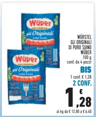 WÜRSTEL GLI ORIGINALI DI PURO SUINO WÜBER