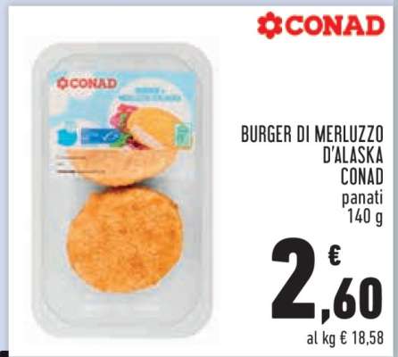 BURGER DI MERLUZZO D’ALASKA CONAD