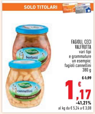 FAGIOLI, CECI VALFRUTTA