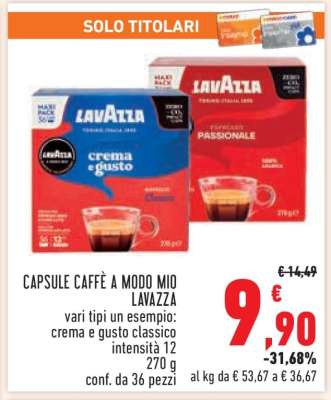 CAPSULE CAFFÈ A MODO MIO LAVAZZA