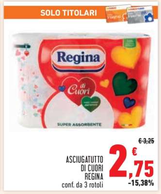 ASCIUGATUTTO DI CUORI REGINA