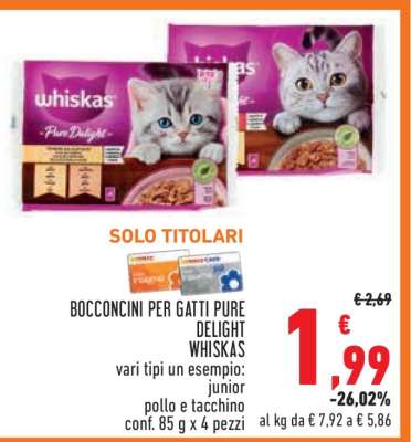 BOCCONCINI PER GATTI PURE DELIGHT WHISKAS