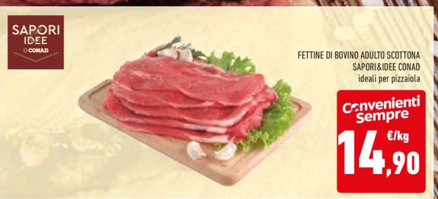 Fettine di bovino adulto scottona