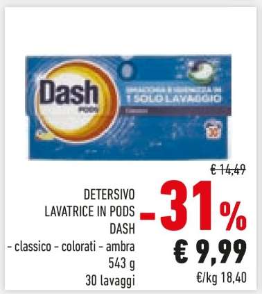 DETERSIVO LAVATRICE IN PODS DASH