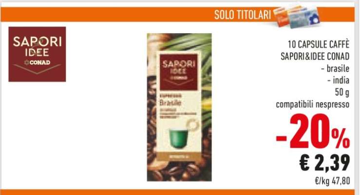 10 Capsule Caffè Sapori&Idee Conad
