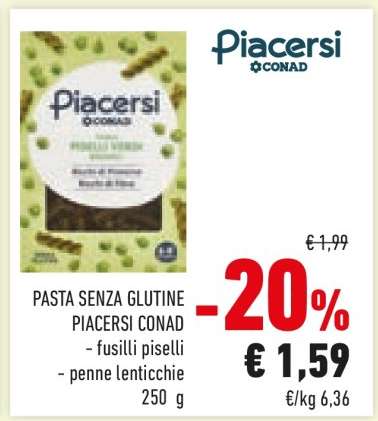 PASTA SENZA GLUTINE PIACERSI CONAD
